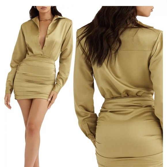 House of CB Dresses Selling This House Of Cb Olive Satin Dress